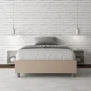 Letto 140x200cm alla francese sommier in similpelle tortora LIT261