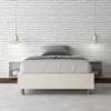 Letto 140x190cm alla francese sommier in similpelle bianco LIT257