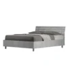 Letto 140x200cm alla francese testata inclinata moderno cemento LIT353