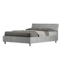 Letto 140x200cm alla francese testata inclinata moderno cemento LIT353