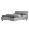 Letto 140x200cm alla francese testata dritta moderna cemento LIT349
