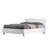 Letto 140x190cm alla francese testata dritta effetto legno bianco frassino LIT347