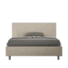Letto 140x200cm alla francese testiera liscia in microfibra sabbia beige LIT271