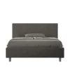 Letto 140x190cm alla francese testiera liscia in microfibra grigio LIT269