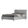 Letto 140x190cm alla francese testiera dritta moderno cemento LIT339