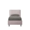 Letto 90x190cm a una piazza con cuscino imbottito in microfibra glicine lilla LIT105