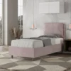 Letto 90x200cm a una piazza con cuscino imbottito in microfibra glicine lilla LIT107
