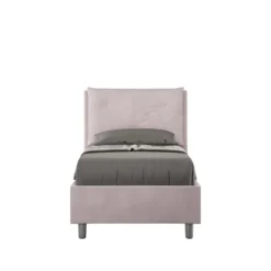 Letto 80x190cm a una piazza con tre bottoni in microfibra glicine lilla LIT45
