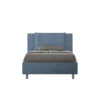 Letto 120x210cm a una piazza e mezza con tre bottoni in microfibra blu LIT187