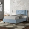 Letto 120x210cm a una piazza e mezza con tre bottoni in microfibra azzurro LIT187