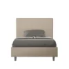 Letto 120x200cm a una piazza e mezza con testiera trapuntata tortora LIT203