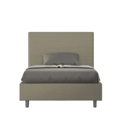 Letto 120x190cm a una piazza e mezza con testiera trapuntata cappuccino LIT201