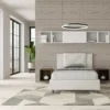 Letto 120x190cm a una piazza e mezza con tre bottoni in similpelle bianco LIT177