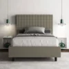 Letto 120x200cm a una piazza e mezza con testiera a quadretti cappuccino LIT209