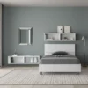 Letto 120x200cm a una piazza e mezza testiera inclinata bianco frassino LIT247