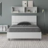 Letto 120x190cm a una piazza e mezza testiera dritta bianco frassino LIT241