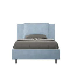 Letto 120x210cm a una piazza e mezzo con cuscino in microfibra azzurro LIT169