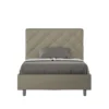 Letto 120x190cm a una piazza e mezzo con testiera a rombo cappuccino LIT213