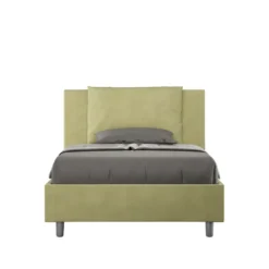 Letto 120x190cm a una piazza e mezzo con cuscino in microfibra tè verde LIT161