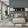 Letto 120x210cm a una piazza e mezzo con cuscino in similpelle tortora LIT167