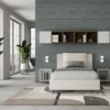 Letto 120x200cm a una piazza e mezzo con cuscino in similpelle bianco LIT163