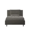 Letto 120x200cm a una piazza e mezzo con cuscino in microfibra grigio LIT165