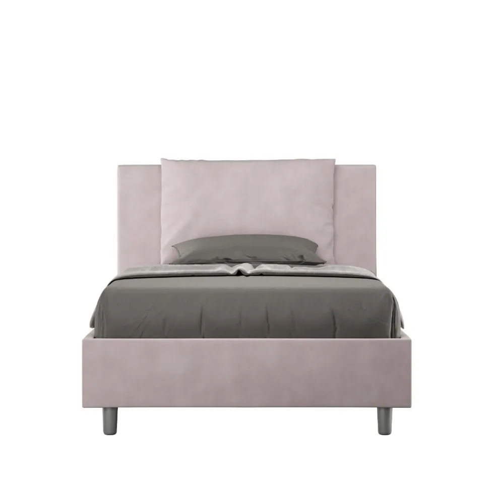 Letto 120x190cm a una piazza e mezzo con cuscino in microfibra glicine lilla LIT161