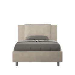 Letto 120x210cm contenitore con cuscino in microfibra sabbia beige LIT170