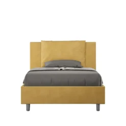 Letto 120x210cm contenitore con cuscino in microfibra ocra LIT170