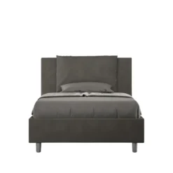 Letto 120x210cm contenitore con cuscino in microfibra grigio LIT170