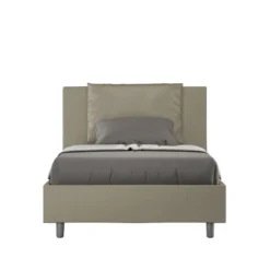 Letto 120x210cm contenitore con cuscino in similpelle cappuccino LIT168