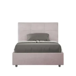 Letto 120x200cm contenitore con giroletto in microfibra glicine lilla LIT196