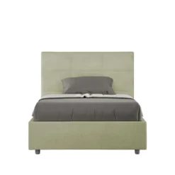 Letto 120x190cm contenitore con giroletto in microfibra tè verde LIT192