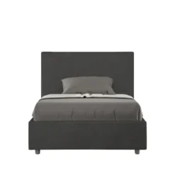 Letto 120x190cm contenitore con giroletto in microfibra grigio LIT192