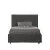 Letto 120x210cm contenitore con giroletto in microfibra grigio LIT200