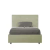 Letto 120x200cm contenitore con giroletto in microfibra tè verde LIT196