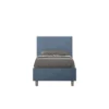 Letto 90x190cm contenitore con testiera liscia in microfibra blu LIT100
