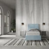 Letto 90x190cm contenitore con testiera liscia in microfibra azzurro LIT100