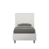 Letto 80x200cm contenitore con testiera trapuntata design a rombo bianco LIT70