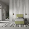 Letto 90x210cm contenitore con testiera liscia in microfibra tè verde LIT104