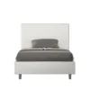 Letto 120x210cm contenitore con testiera trapuntata bianco LIT206