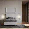 Letto 120x190cm contenitore con testiera trapuntata bianco LIT202