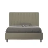 Letto 120x210cm contenitore con testiera trapuntata in similpelle cappuccino LIT234