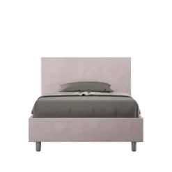 Letto 120x190cm contenitore con testiera in microfibra glicine lilla LIT150