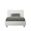 Letto 120x200cm contenitore con testiera in similpelle bianco LIT152