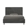 Letto 120x200cm contenitore con testiera trapuntata in microfibra grigio LIT232