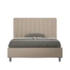Letto 120x200cm contenitore con testiera trapuntata in similpelle tortora LIT230