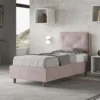 Letto 90x210cm contenitore con tre bottoni in microfibra glicine lilla LIT116
