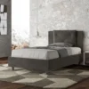Letto 120x210cm contenitore con tre bottoni in microfibra grigio LIT188