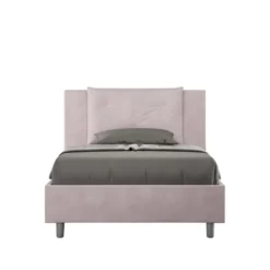 Letto 120x190cm contenitore con tre bottoni in microfibra glicine lilla LIT180